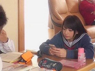 Horny Tokyo Nippon teen's kinky sex encounter with brother's best friend leads to wild XXX action under the table