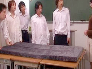 Porn star teacher takes nippon students' virginity in XXX classroom